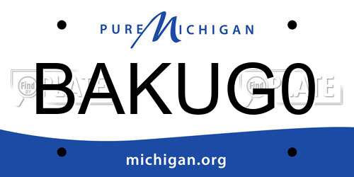 BAKUG0 Michigan License Plate