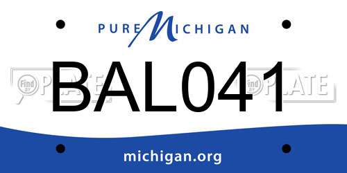 BAL041 Michigan License Plate