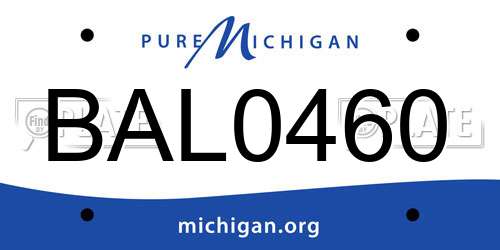 BAL0460 Michigan License Plate