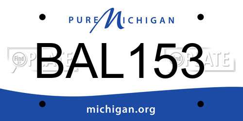 BAL153 Michigan License Plate