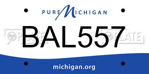 BAL557 Michigan License Plate