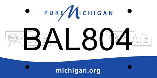 BAL804 Michigan License Plate