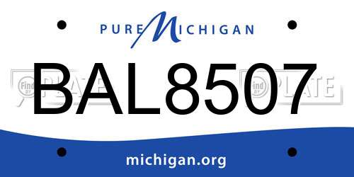 BAL8507 Michigan License Plate