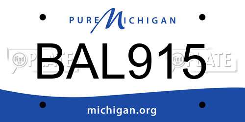 BAL915 Michigan License Plate