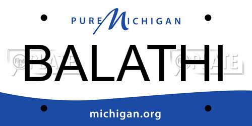 BALATHI Michigan License Plate