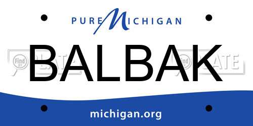 BALBAK Michigan License Plate