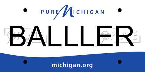 BALLLER Michigan License Plate