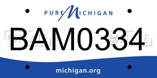 BAM0334 Michigan License Plate