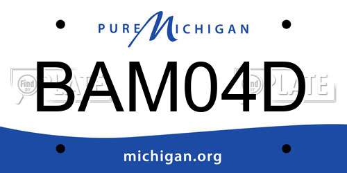 BAM04D Michigan License Plate