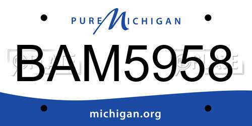 BAM5958 Michigan License Plate