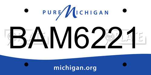 BAM6221 Michigan License Plate