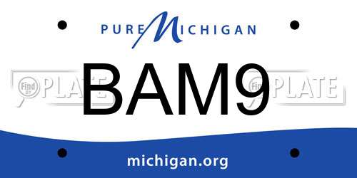 BAM9 Michigan License Plate