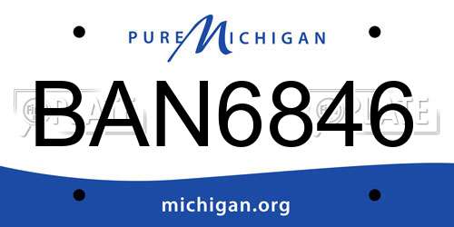 BAN6846 Michigan License Plate
