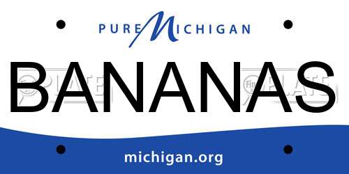 BANANAS Michigan License Plate