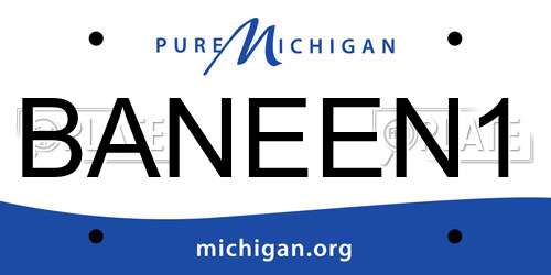 BANEEN1 Michigan License Plate