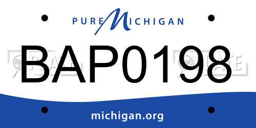 BAP0198 Michigan License Plate