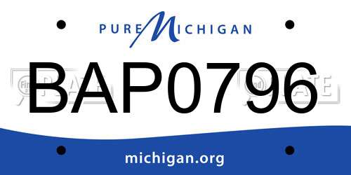 BAP0796 Michigan License Plate