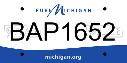 BAP1652 Michigan License Plate