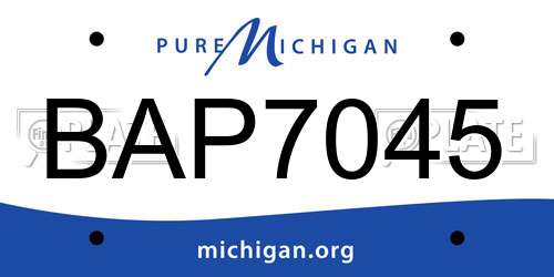 BAP7045 Michigan License Plate