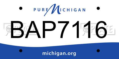 BAP7116 Michigan License Plate