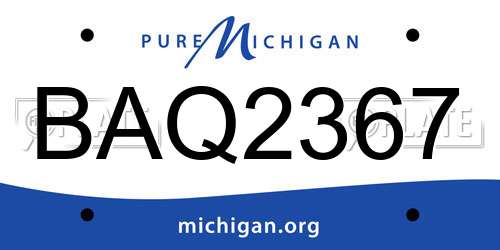 BAQ2367 Michigan License Plate