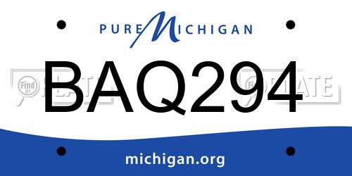 BAQ294 Michigan License Plate