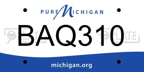 BAQ310 Michigan License Plate