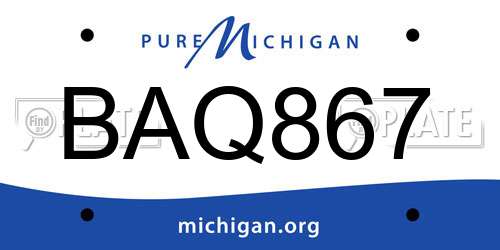 BAQ867 Michigan License Plate