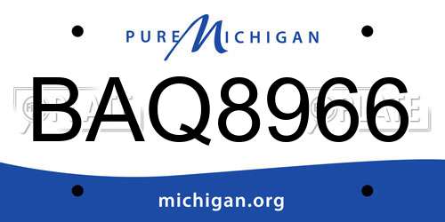 BAQ8966 Michigan License Plate