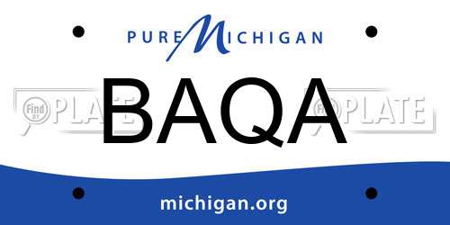 BAQA Michigan License Plate