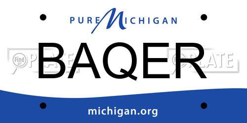BAQER Michigan License Plate