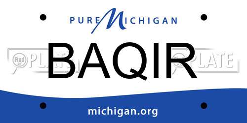 BAQIR Michigan License Plate