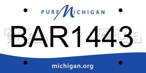 BAR1443 Michigan License Plate