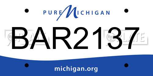 BAR2137 Michigan License Plate