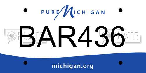 BAR436 Michigan License Plate