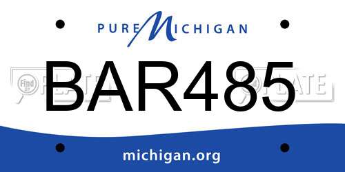 BAR485 Michigan License Plate
