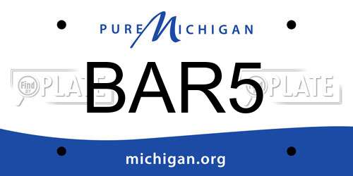 BAR5 Michigan License Plate