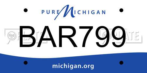 BAR799 Michigan License Plate