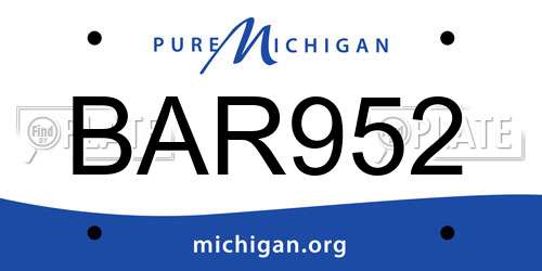 BAR952 Michigan License Plate