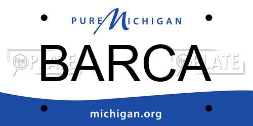 BARCA Michigan License Plate