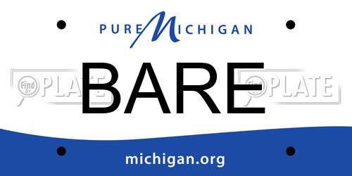 BARE Michigan License Plate