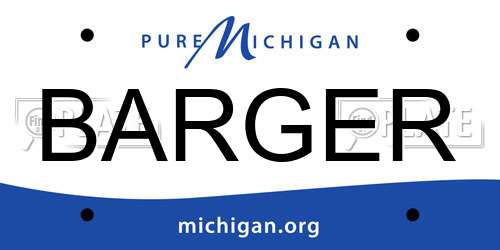 BARGER Michigan License Plate