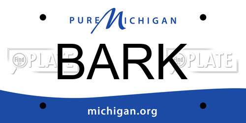 BARK Michigan License Plate