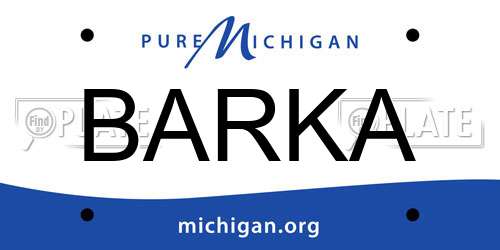 BARKA Michigan License Plate