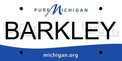 BARKLEY Michigan License Plate