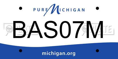 BAS07M Michigan License Plate