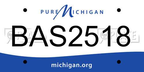 BAS2518 Michigan License Plate