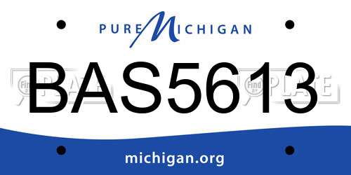 BAS5613 Michigan License Plate