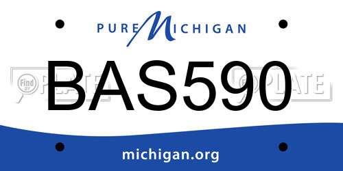 BAS590 Michigan License Plate
