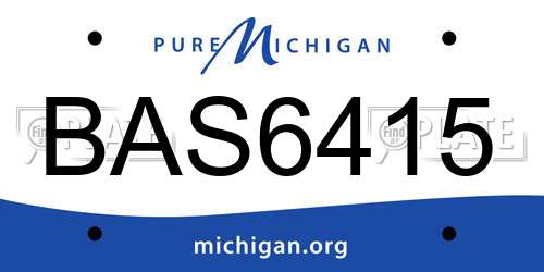 BAS6415 Michigan License Plate
